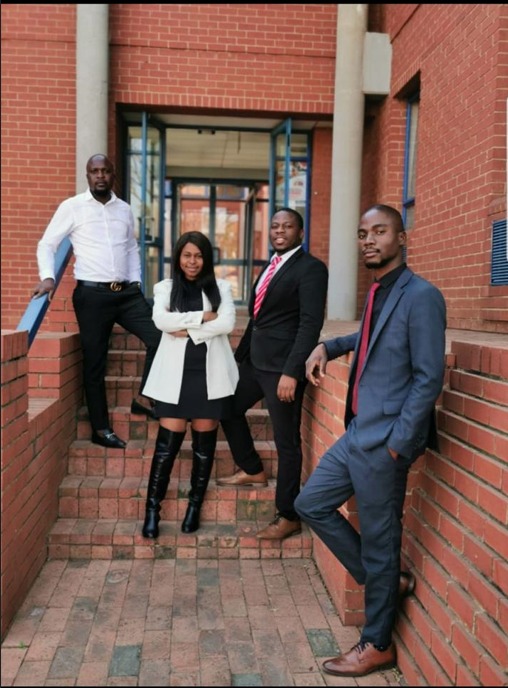 The Jabu Hanyani Attorneys associate team photographed on courthouse steps in Gauteng